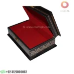 Handcrafted Naqshi Wooden Jewelry Box In Beautiful Golden Color