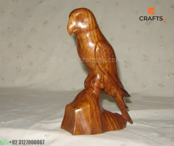 Wooden Parrot Sculpture For Home Decoration