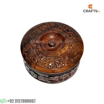 Handmade Carved Wooden Tea Coaster For Serving Gift